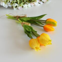 Silikónové rozkvitnuté tulipány žlté