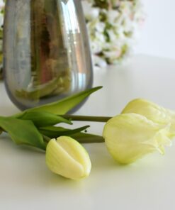 Silikónové rozkvitnuté tulipány biele
