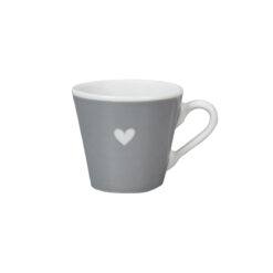 Porcelánový ESPRESSO hrnček 90ml bledosivý so srdiečkom