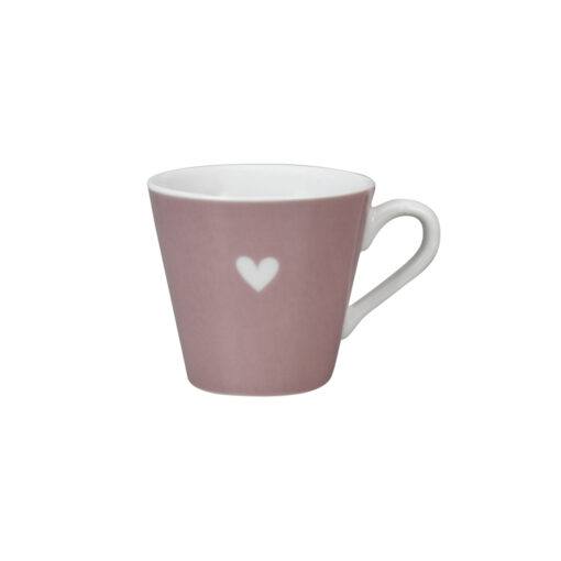 Porcelánový ESPRESSO hrnček 90ml ružový so srdiečkom