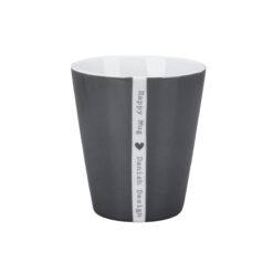 Porcelánový hrnček so srdiečkom 330ml sivý