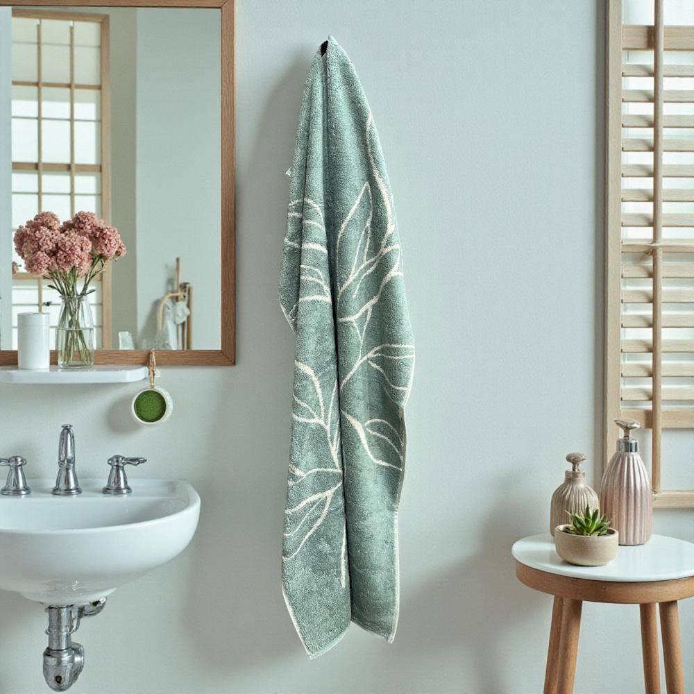 CAWO froté osuška 70x140cm Floral  mentolová – Obrázok 3