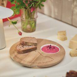 Drevený podnos s miskou HORY 23cm