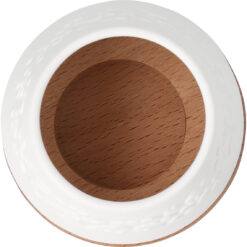 porcelánový svietnik na dreve, pohľad z hora