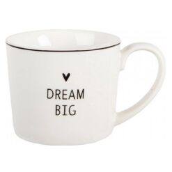 Hrnček DREAM BIG 275ml, biely, keramika